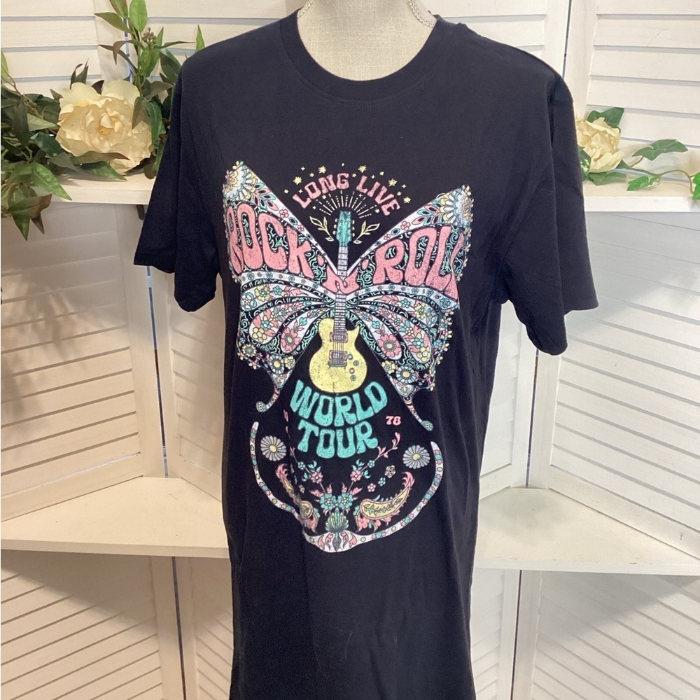 Foryeri Black NWOT Graphic T-Shirt Dress S/M 1322
